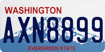 WA license plate AXN8899