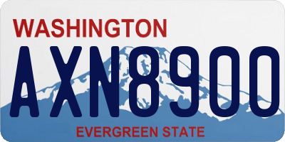 WA license plate AXN8900