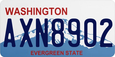 WA license plate AXN8902