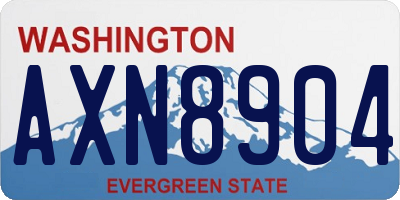 WA license plate AXN8904