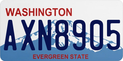 WA license plate AXN8905