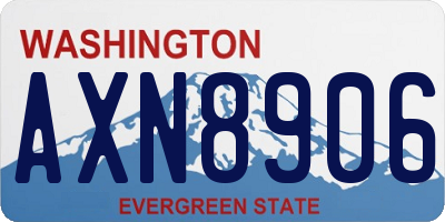 WA license plate AXN8906
