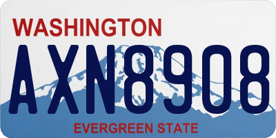 WA license plate AXN8908