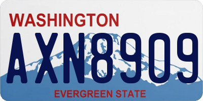 WA license plate AXN8909