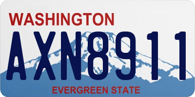 WA license plate AXN8911
