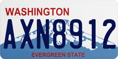 WA license plate AXN8912