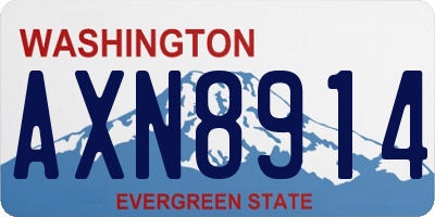 WA license plate AXN8914