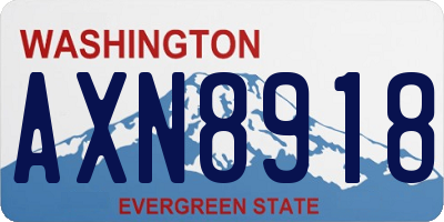 WA license plate AXN8918