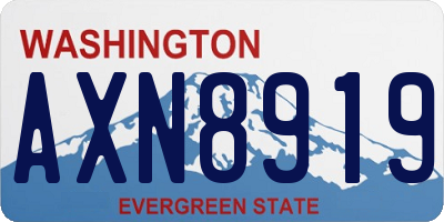 WA license plate AXN8919