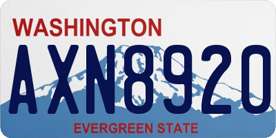 WA license plate AXN8920