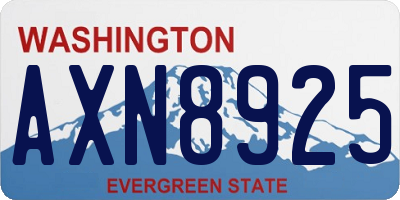 WA license plate AXN8925