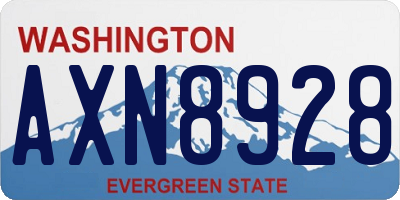 WA license plate AXN8928