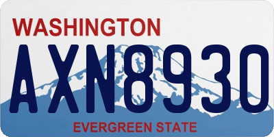 WA license plate AXN8930