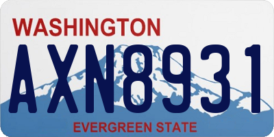 WA license plate AXN8931