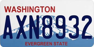 WA license plate AXN8932