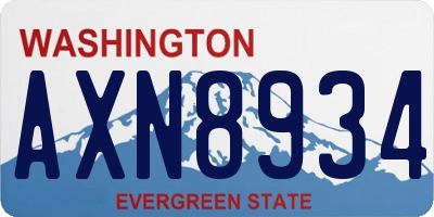 WA license plate AXN8934