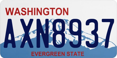 WA license plate AXN8937