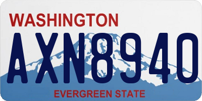 WA license plate AXN8940