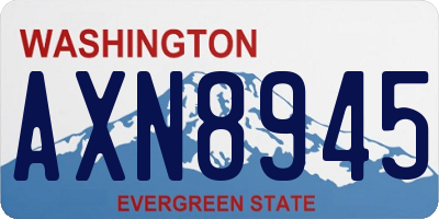WA license plate AXN8945
