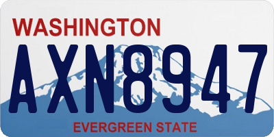 WA license plate AXN8947