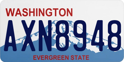 WA license plate AXN8948