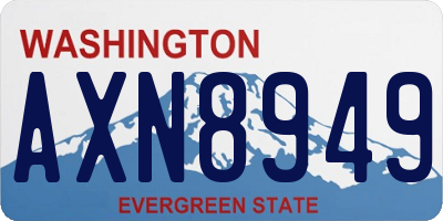 WA license plate AXN8949