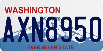 WA license plate AXN8950