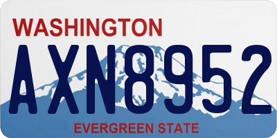 WA license plate AXN8952