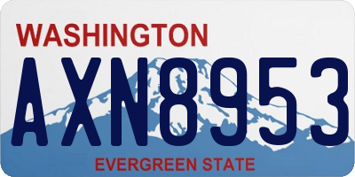 WA license plate AXN8953