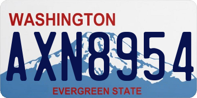 WA license plate AXN8954