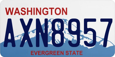 WA license plate AXN8957