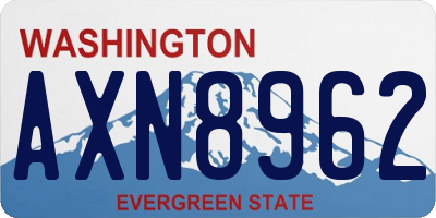 WA license plate AXN8962