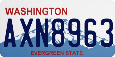 WA license plate AXN8963