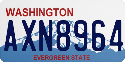 WA license plate AXN8964