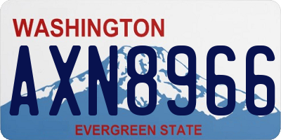 WA license plate AXN8966