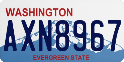 WA license plate AXN8967