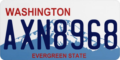 WA license plate AXN8968