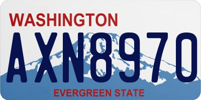 WA license plate AXN8970