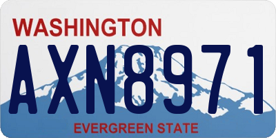 WA license plate AXN8971