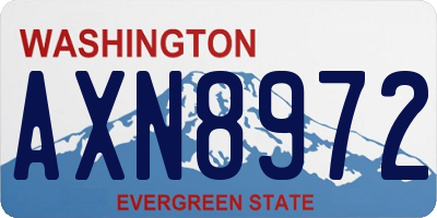 WA license plate AXN8972