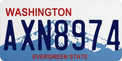 WA license plate AXN8974