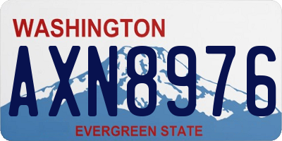 WA license plate AXN8976