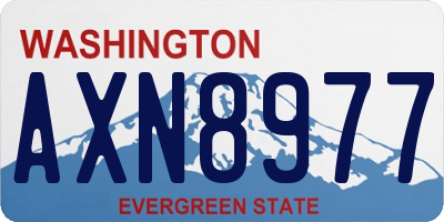 WA license plate AXN8977