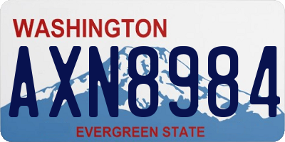 WA license plate AXN8984