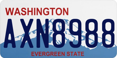 WA license plate AXN8988
