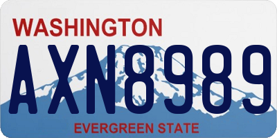 WA license plate AXN8989