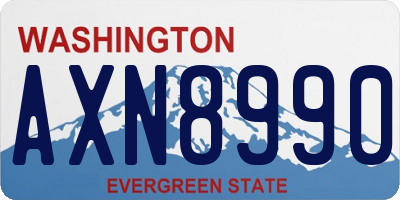 WA license plate AXN8990
