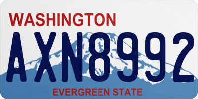 WA license plate AXN8992
