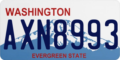 WA license plate AXN8993