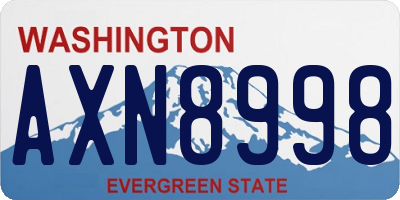 WA license plate AXN8998